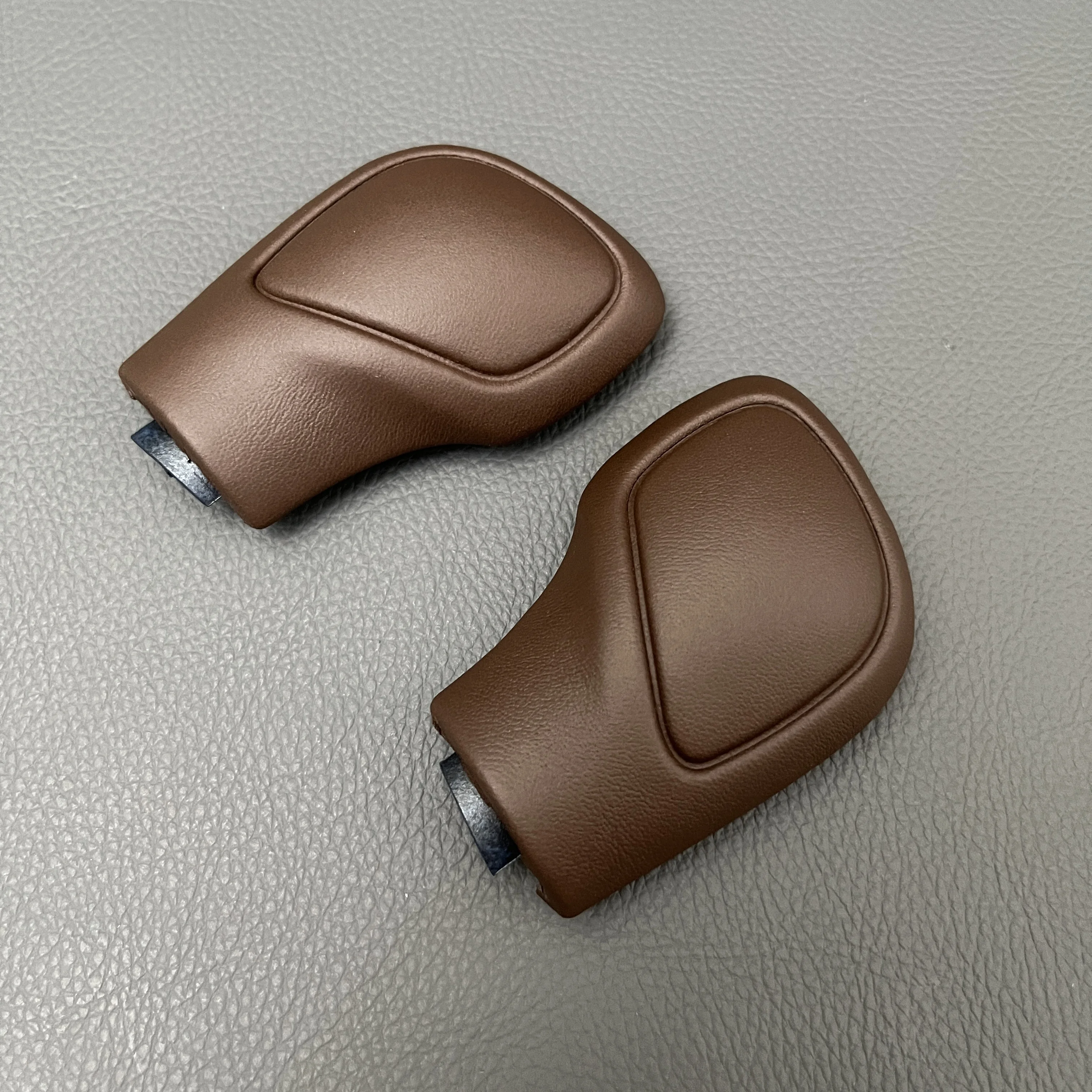 Chrom Matt mit braunem Leder DSG Schaltknauf Seitenabdeckung DSG für VW Golf 6 7 R GTI Passat B7 B8 CC R20 Jetta MK6 GLI – Detail 4