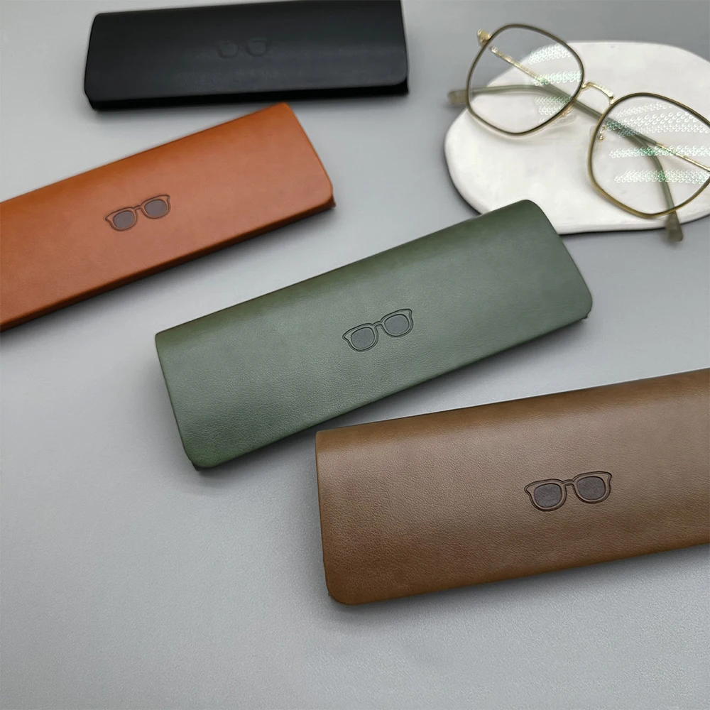 KLASSNUM Sunglasses Case PU Leather Portable Box Eyewear Protector Hard ShellS Organizer Travel Case Reading Glasses Storage