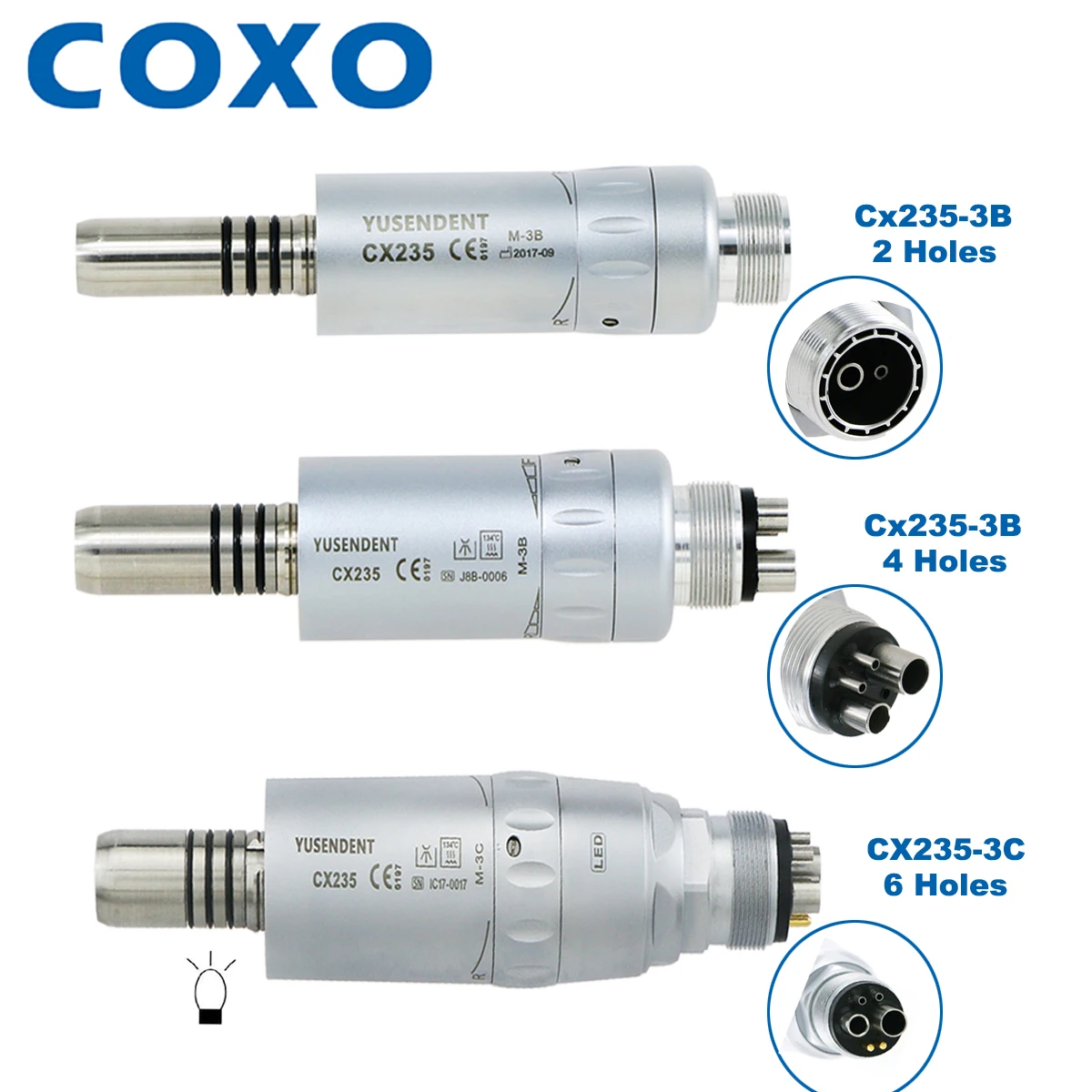 Coxo Tandheelkundige Led Glasvezel Lage Snelheid Handpiece Reductie/Verhoging Verhouding Endodontische Contra Hoek Handstuk E Type Fit Kavo Nsk