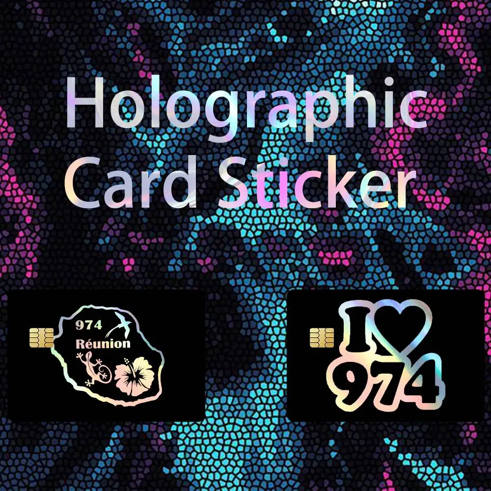 

974 Reunion Island Laser Holographic No Fade Credit Bank Debit Card Skin Sticker Film