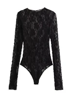 HH, nueva moda para mujer, monos de encaje versátiles, monos ajustados calados de manga larga, monos sexis elegantes para mujer salvaje