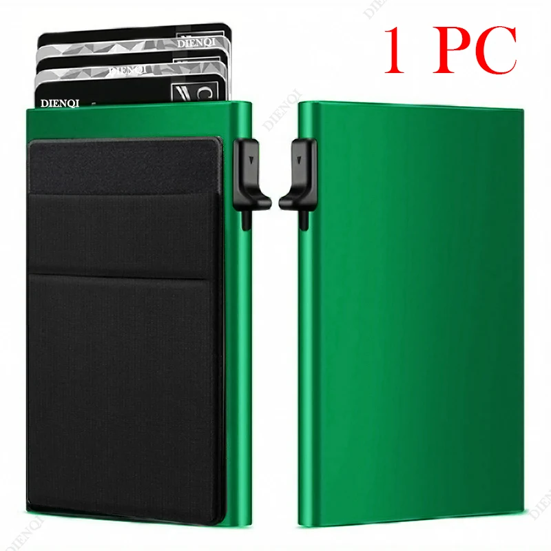 Rfid Kreditkarteninhaber Männer Dünne Dünne Mini Minimalistische Brieftaschen Luxus Metall Bank ID Cardholer Fall Brieftasche für Männer Carteras Wahl