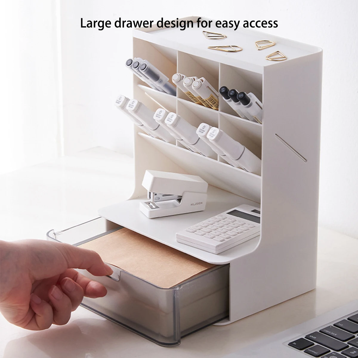 

Office Stationery Organizer Box Multi-functional Drawer Division Sundry Storage Box Cosmetics Slogan Desktop Storage Tools