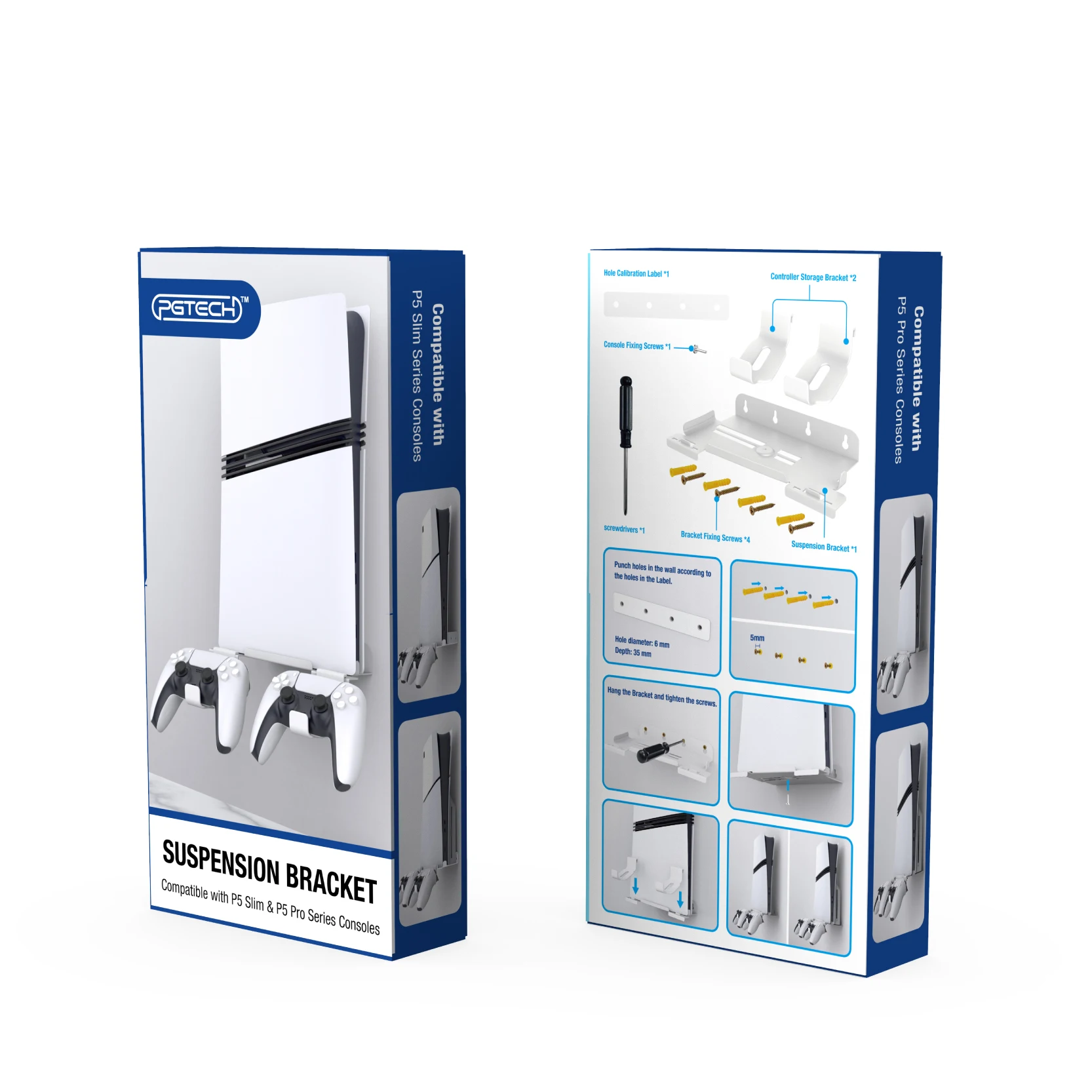 

Для PS5 Pro/для Ps5 Slim Digital Edition и Disc Edition Настенный кронштейн с держателем контроллера Настенная подставка