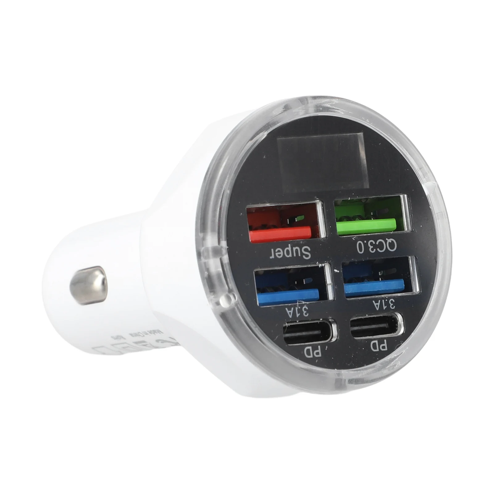 Car Charger LED Display LED Digital Display Car Phone Charger USB Ports Circuit Protection Digital Display Wide Compatibility