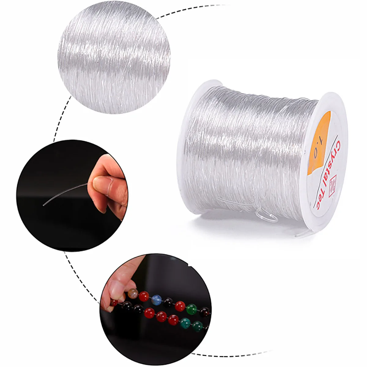 

iYOE 0.5-1.5mm Elastic Cord String Transparent Elastic Thread For Jewelry Making Diy Bracelet Necklace Beaded Accessories