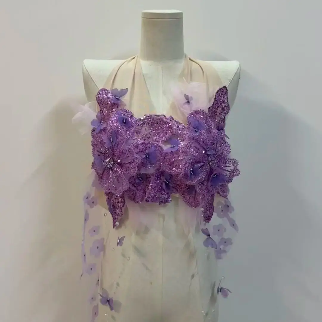 

New Summer European And American Handmade Flower Bikini Top Mermaid Performance Swimsuit