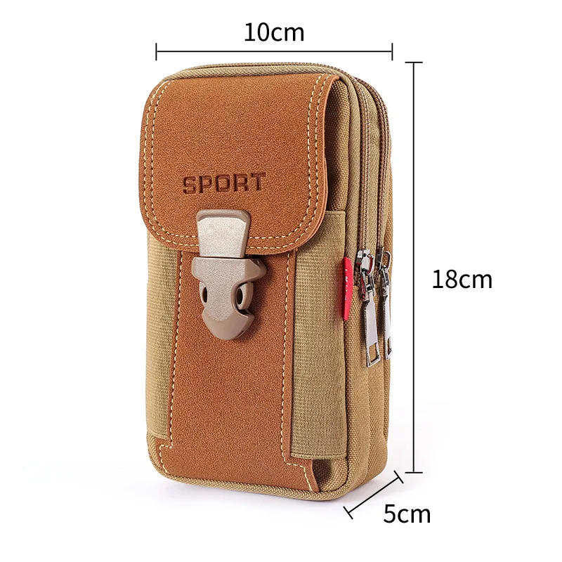 Riñonera multifunción para hombre, bolso informal para teléfono móvil, bolsillo táctico para deportes al aire libre, cinturón, bolsa para correr