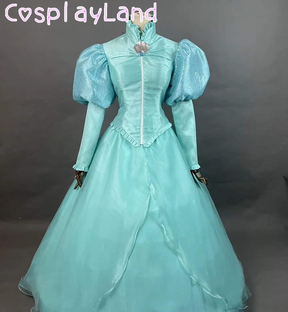 

Princess Ariel Dress Cosplay Costume Halloween Christmas Party Dress Fancy Women Fashion Dress Blue Mermaid Ball Gown