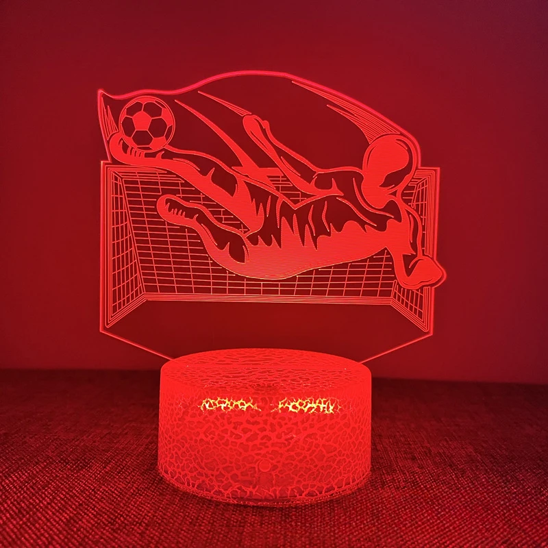 Nighdn 3D Lamp Football Goalkeeper Figure Night Light 7 Color Changing LED Nightlight for Sleep Lights Home Room Decor Kids Gift