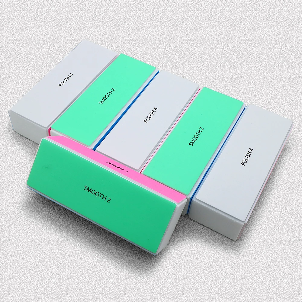 4/6 pces bloco de buffer de unhas de 4 vias forte fluorescente arquivo de unhas vara de polimento para brilho de longa duração ferramentas de manicure profissional