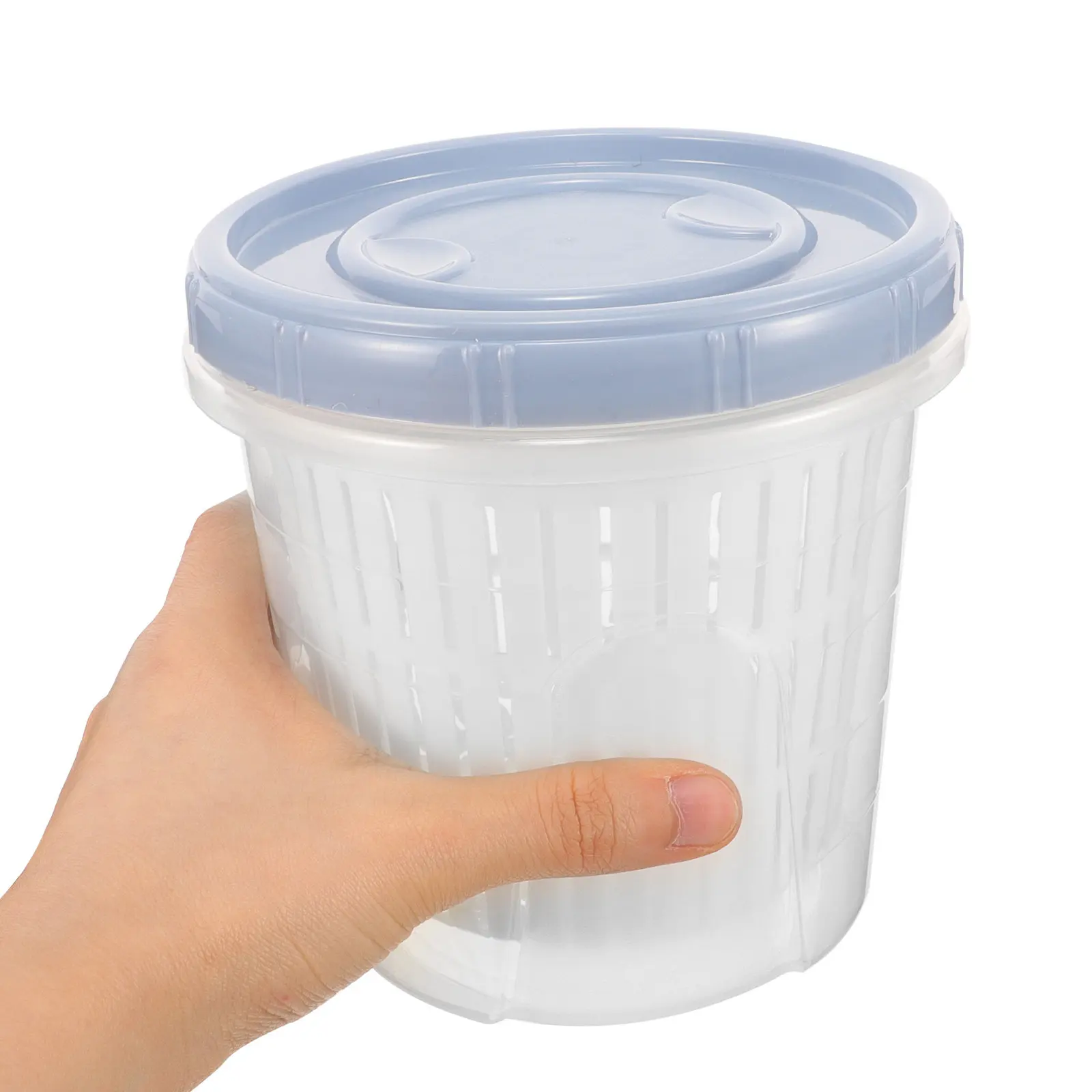 Juego de 3 Recipientes para Guardar Encurtidos con Colador, 1250 ml, Recipientes de Plástico Sellados para Guardar Aceitunas, con Separación de Alimentos Secos y Húmedos, Contenedor para Conservación de Alimentos