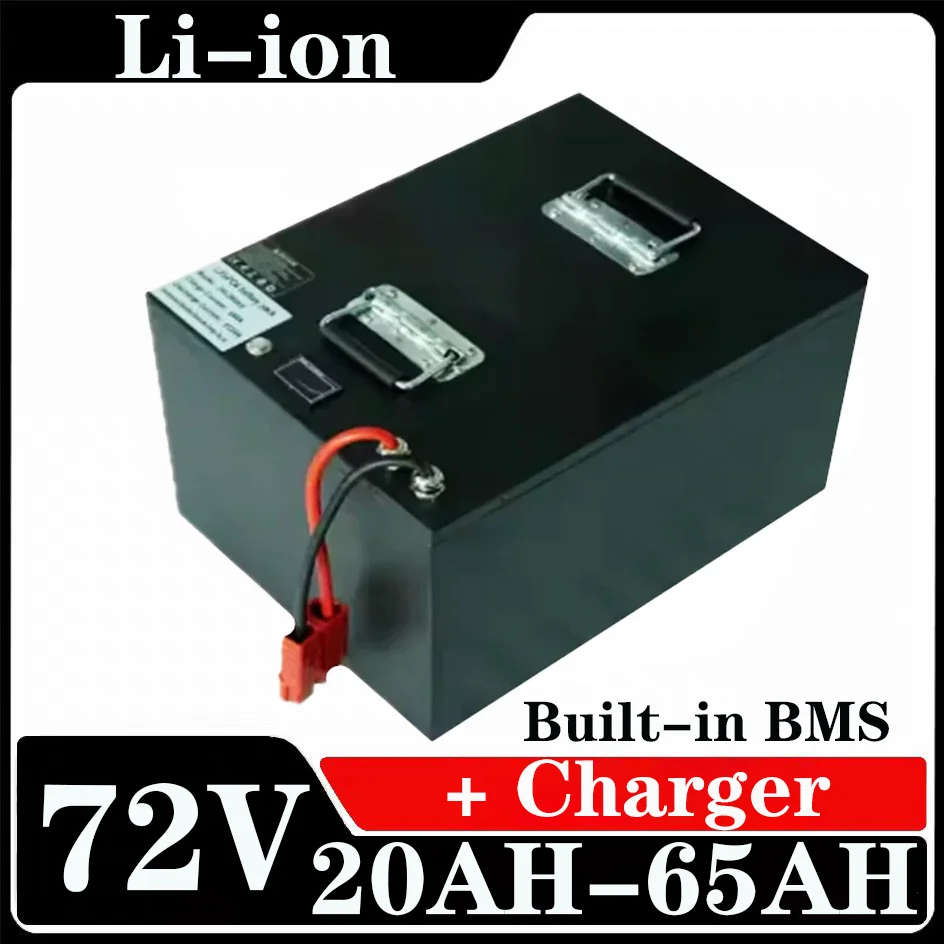 

72V 20Ah 35ah 40Ah 45ah 55ah 65ah Lithium Ion Battery with BMS for Three-Wheeled Vehicle Scooter Electric Bike+5A Charger