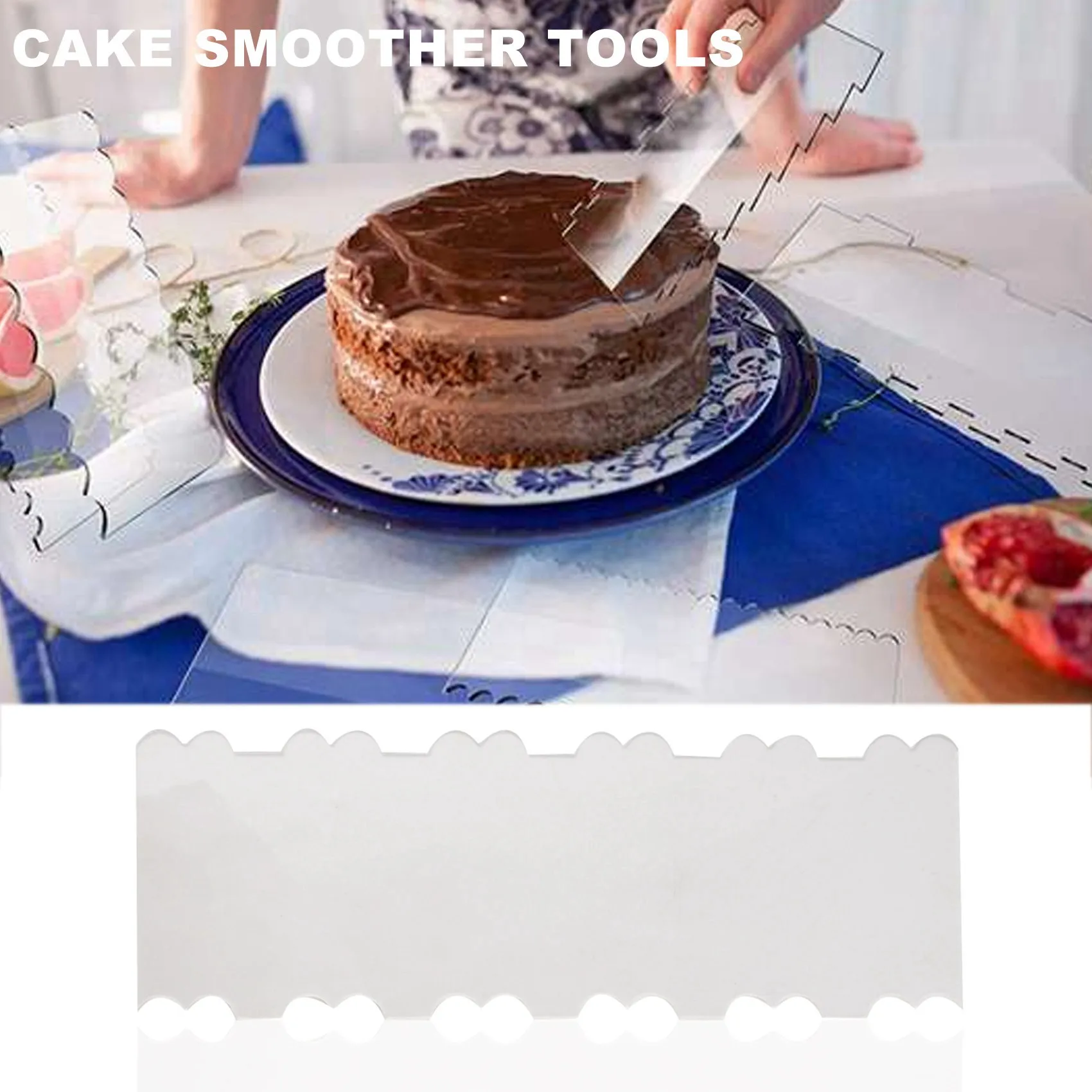 ABXF-6 قطع الاكريليك كعكة مكشطة تزيين كونتور مشط كعكة حافة أكثر سلاسة أداة المعجنات أدوات المطبخ الخبز في 11 أنماط