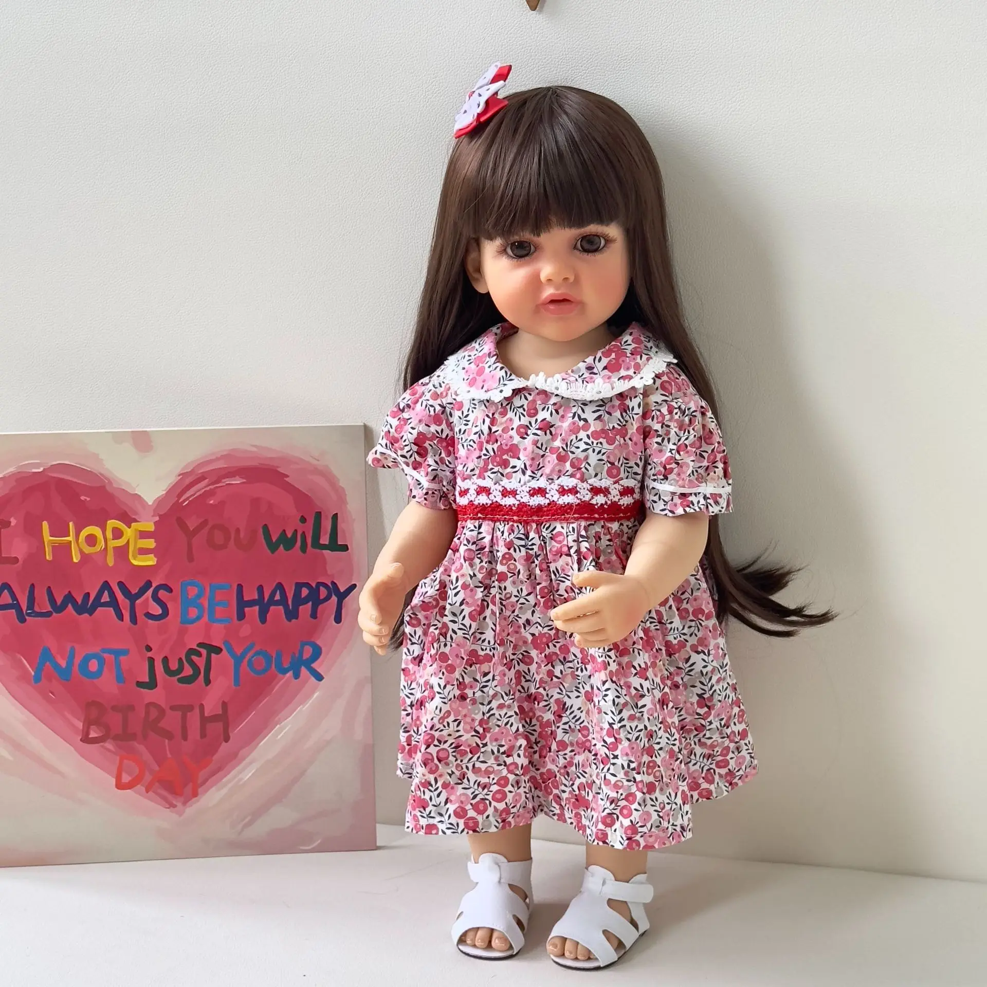 

Betty 50 cm Full Body Silicone Vinyl Reborn Girls Doll Long Hair Lifelike Handmade Newborn Muñecas Bebe Doll For Children Gifts