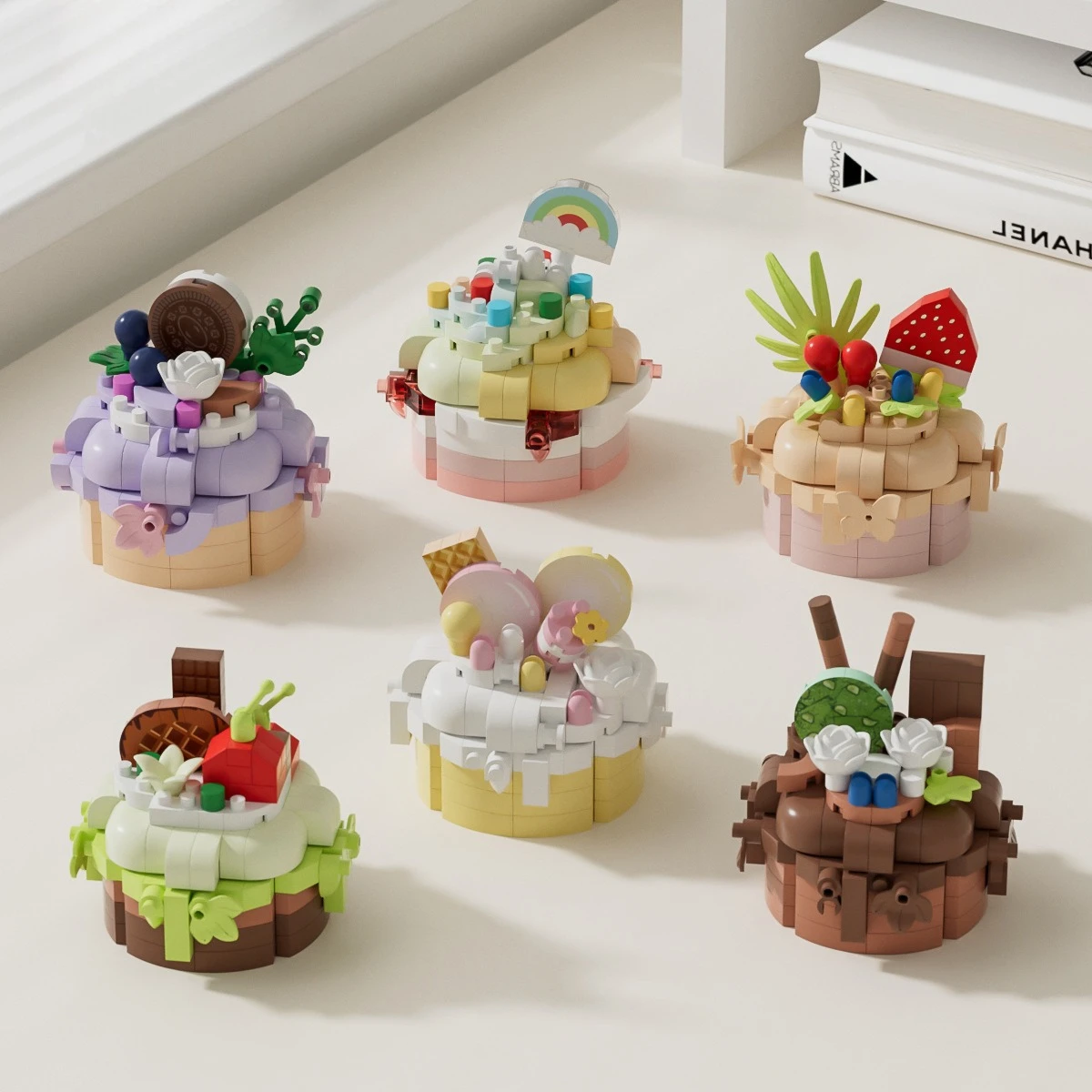 Dessert Cake Micro Particle Building Block Food Educational Toy Assembly Baking Swiss Roll Desktop Decoration Kids Birthday Gift