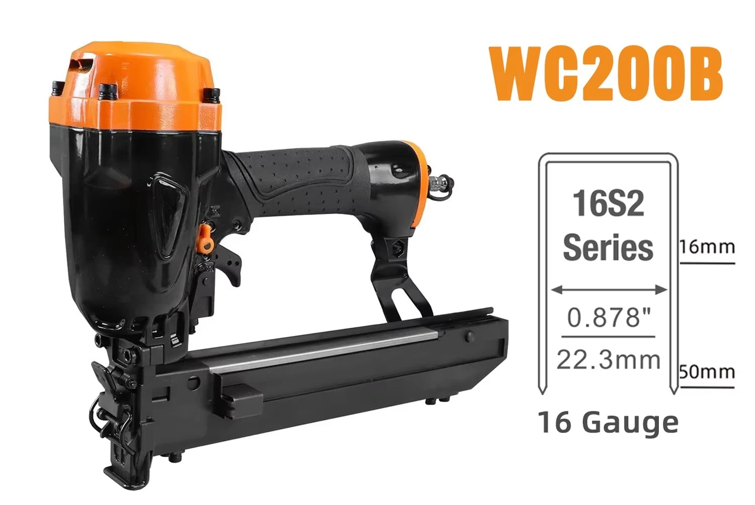 Pneumatic No. 16 wooden pallet cabinet stapler 1 inch furniture industrial pneumatic stapler aluminum alloy 156 pieces