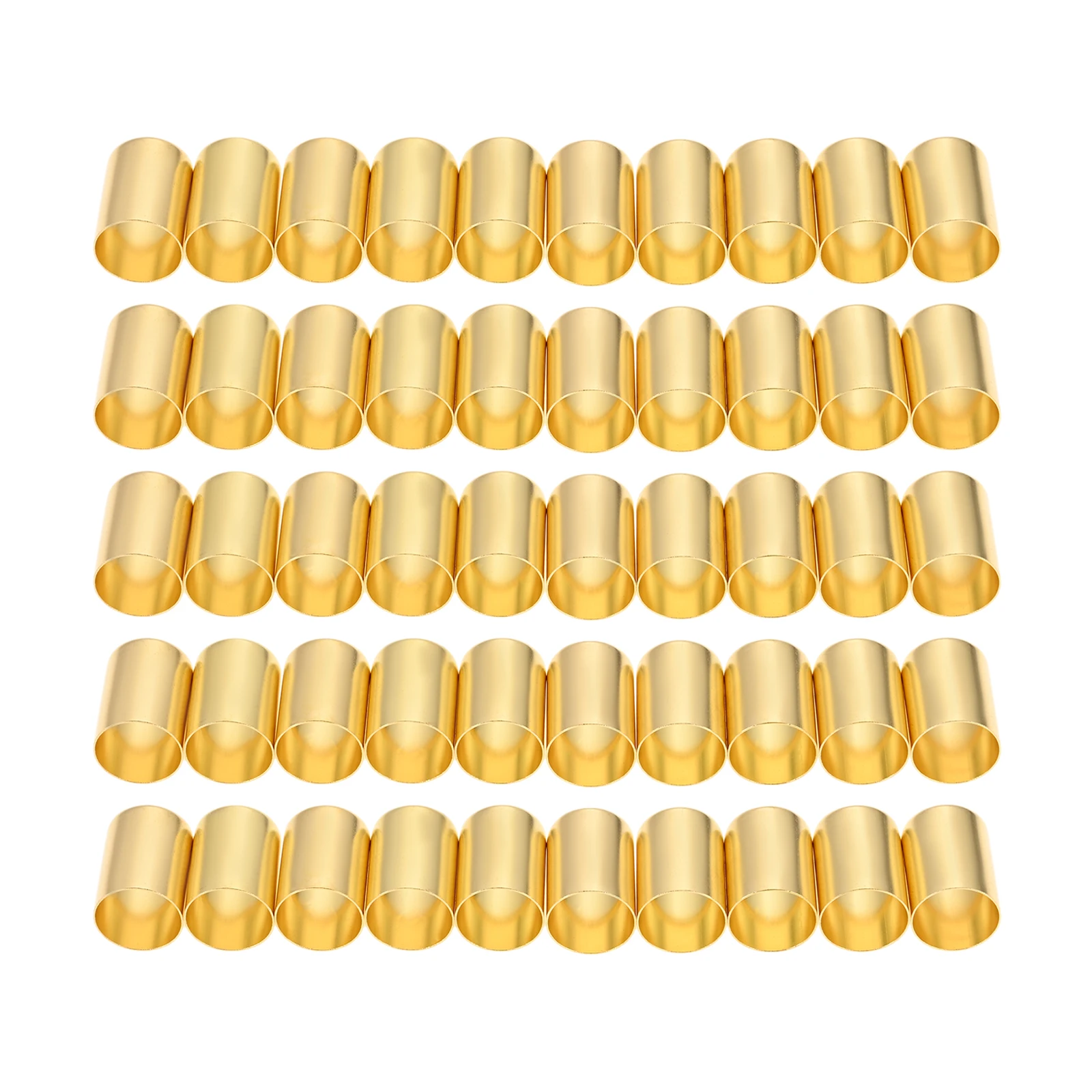 50pcs Hose Ferrules Brass Fitting 0.58In ID x 0.87 In Length Air Hose Crimp Repair Connector fit Air Pneumatic Hydraulic Welding