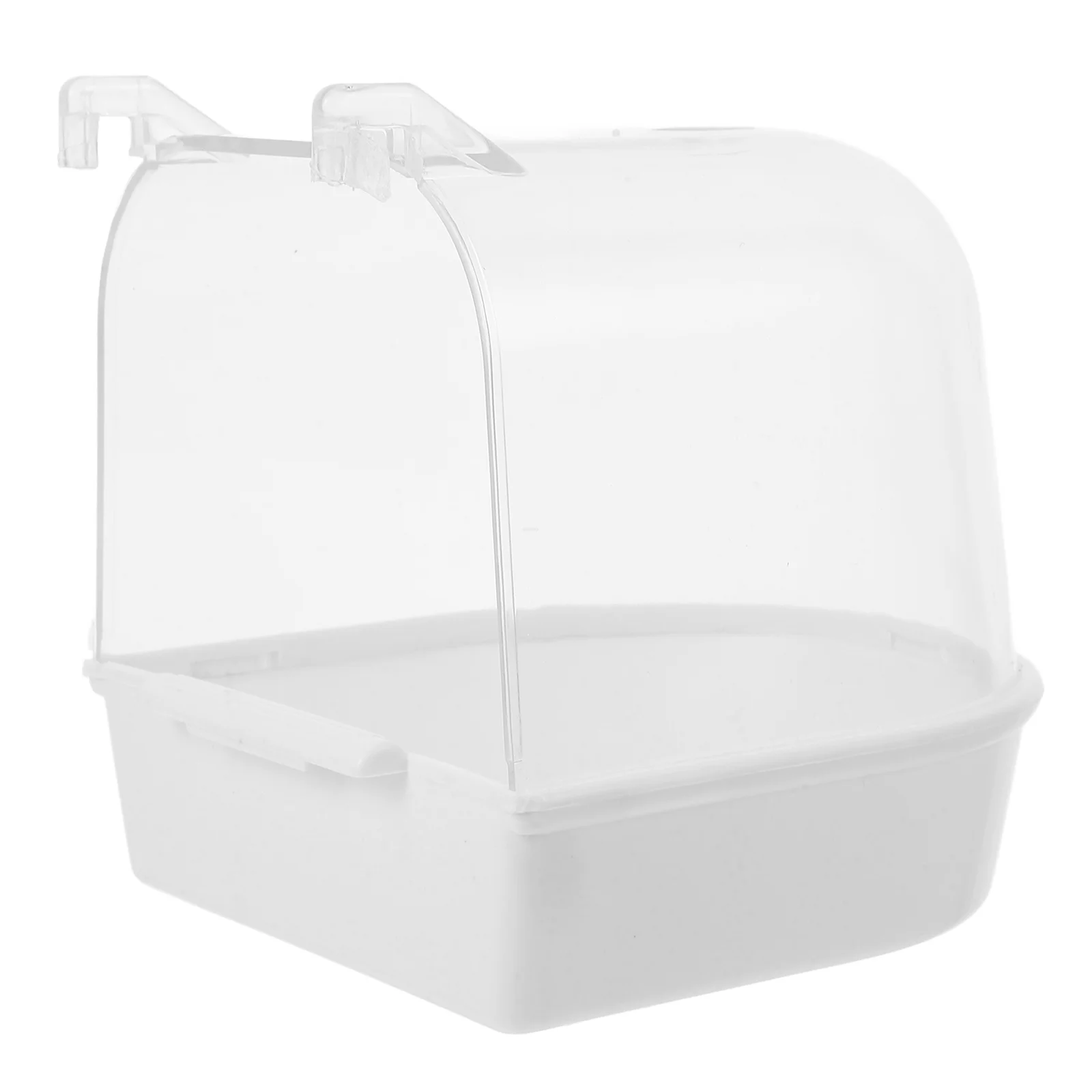 

Transparent For Cage Small Bird Bath Hanging Parrot Bathtub Bowl Pet Bird Bath Box Abs Material Indoor Outdoor Use