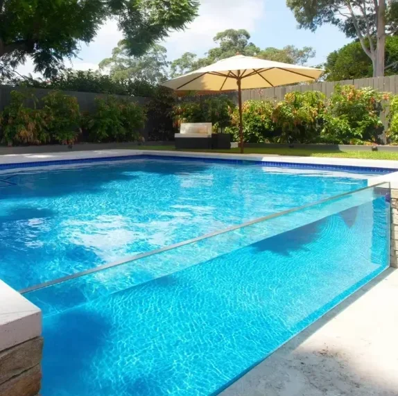 

Portable Above Ground Swimming Pool Acrylic Panel Clear Side L Shape PMMA Tank Outdoor Spa Design Villa Installation