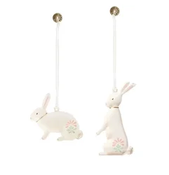 Metal Hand Painted Hanging Rabbit, Christmas Tree Decoration, Gift, Holiday