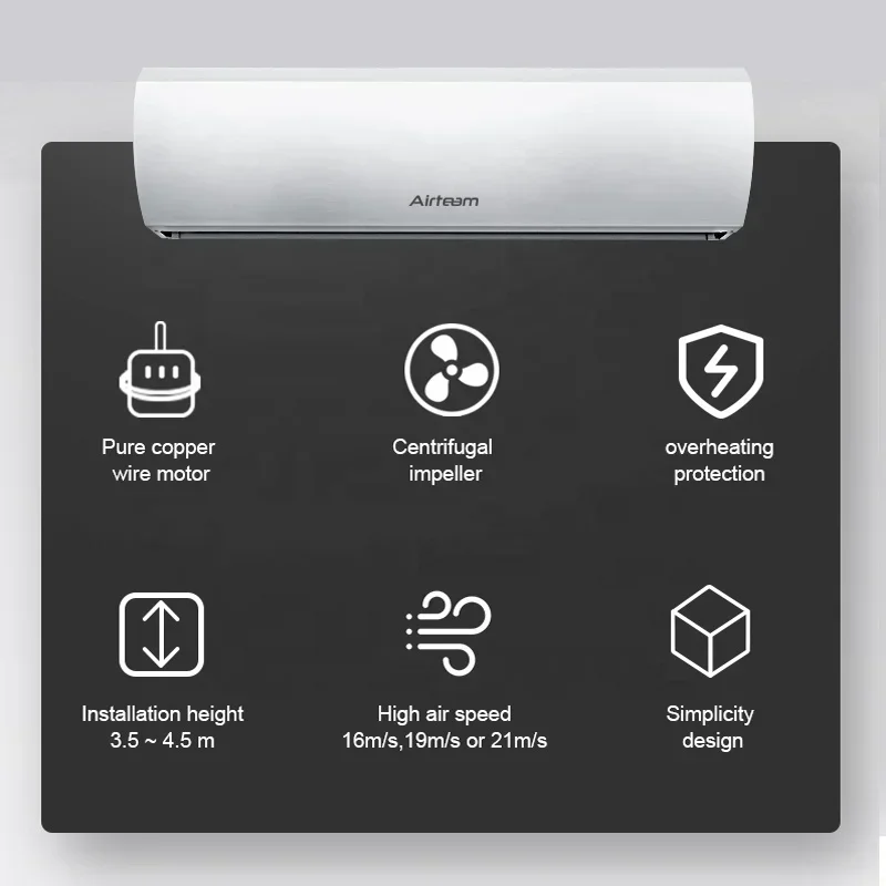 Cortina de ar centrífuga com interruptor magnético do sensor da porta