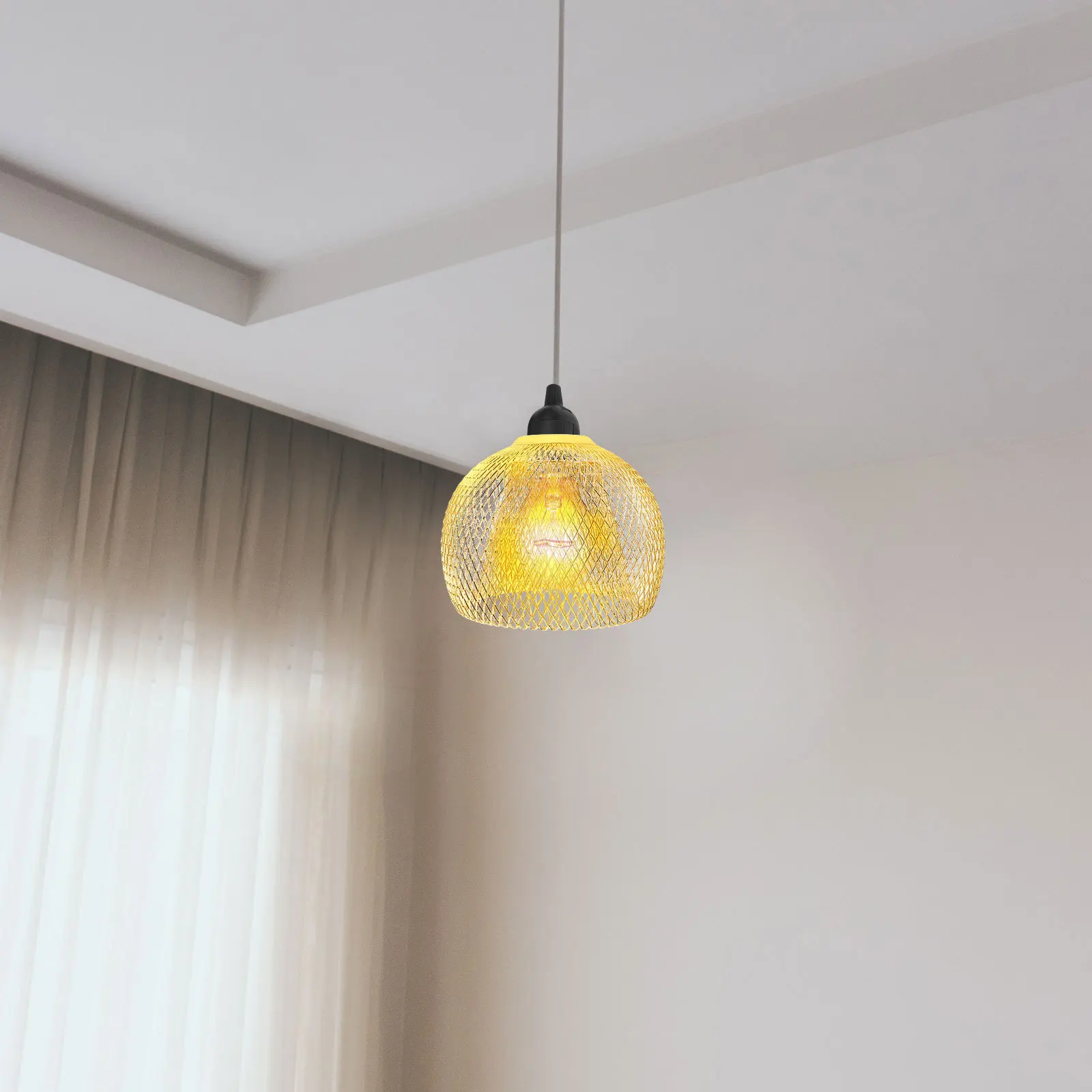 

Подвесной светильник, абажур, бытовой металлический подвесной абажур, полый ретро, проволочная сетка, светильник, декоративный потолочный светильник, абажур