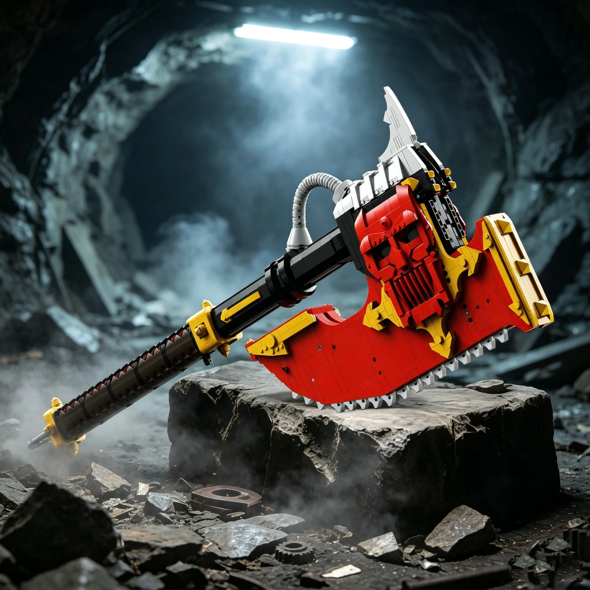2371PCS Heavy Duty Powered Battle Axe Building Blocks Skull Axe Model Brick With Motor Desktop Ornament Puzzle Toys Holiday Gift