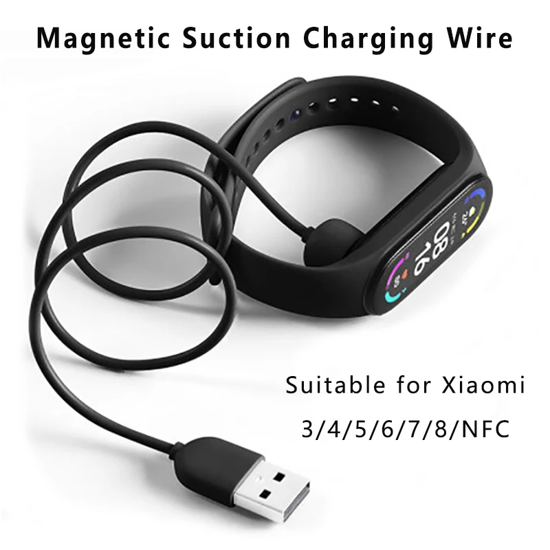 Chargers for Xiaomi Mi Band 8 7 6 5 Magnetic  Charger Cable Usb for MiBand 4 3 2 Pure Copper Core Power Cord Smartband Charger