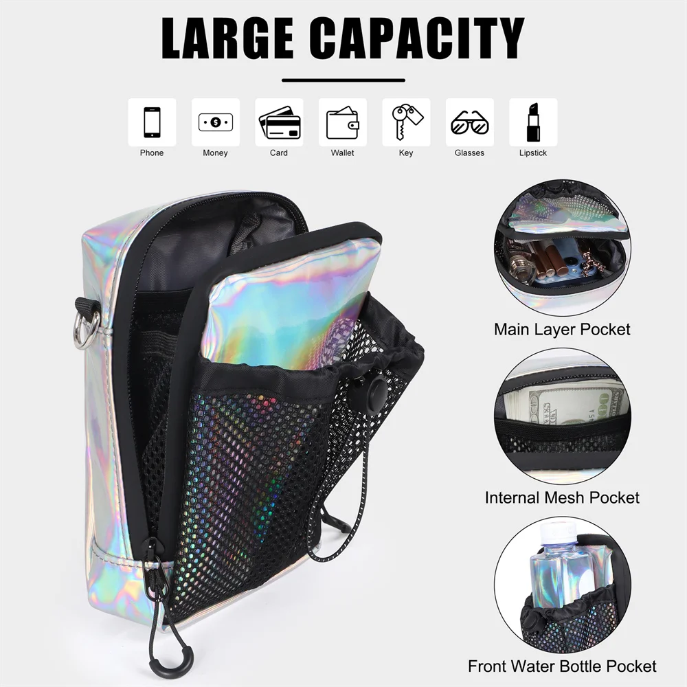 Wasserdichte Kleine Umhängetasche Multi-Taschen Schultertasche Outdoor Reise Brusttasche mit Netztasche für Männer Frauen – Detail 5