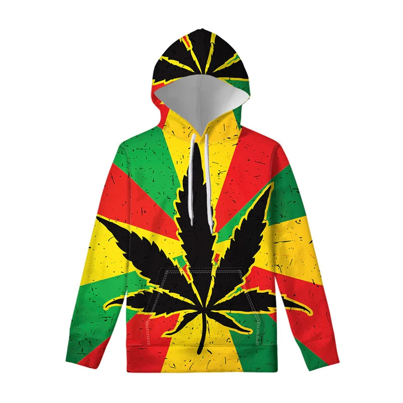 2024 Leaf Graphic New Design Man Clothes Street Style Hooded Sweatshirts Autumn Casual Hoodies Fashionable Long Sleeve Pullovers