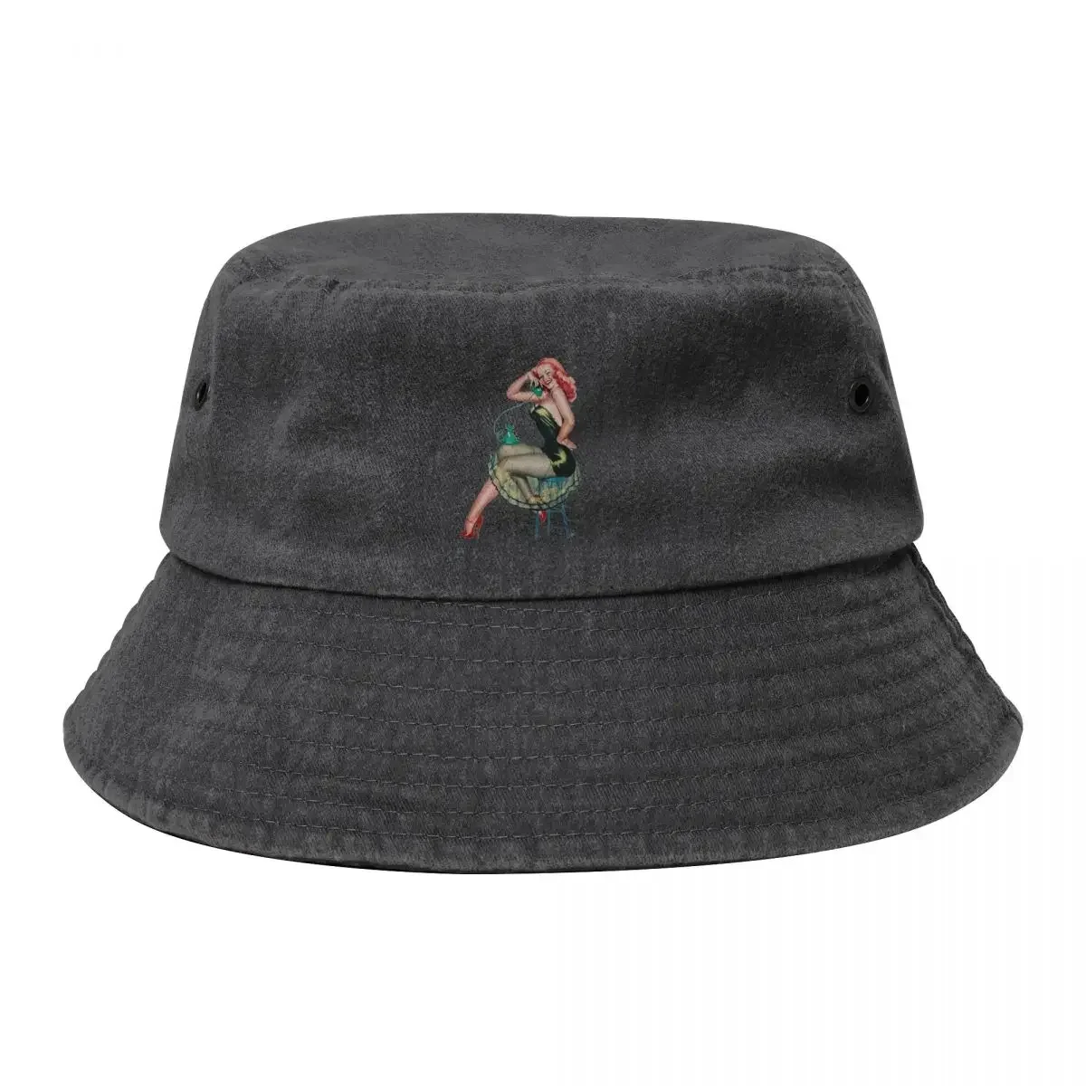 Funny Pin Up Girl Vintage Retro Bucket Hat Cosplay western Hat Women's Hats 2024 Men's