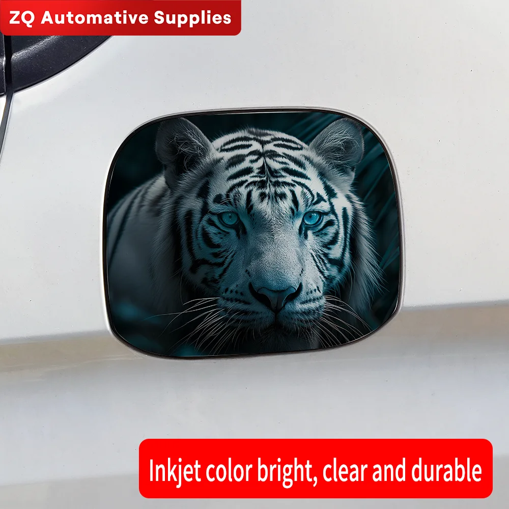 Tiger Car Sticker Car Refueling Cap Fuel Tank Cap Cover Waterproof Sunscreen Sticker Decoration Cover Body Decal Accessories