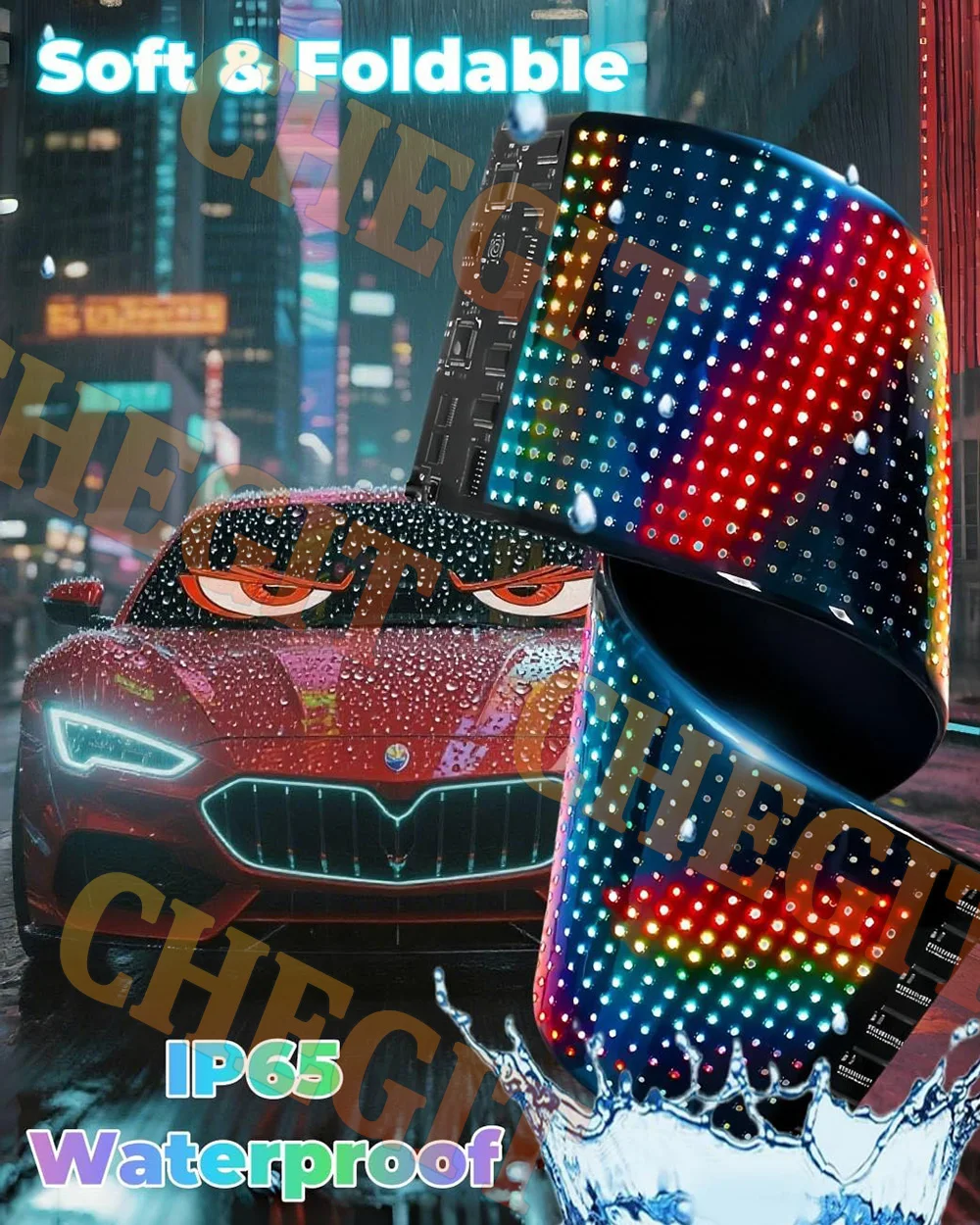 2025NEW AI صوت شيطان عيون سيارة LED شعار APP LED مصفوفة بكسل لوحة لتقوم بها بنفسك للبرمجة مرنة LED عرض جولف اكسسوارات السيارات #5