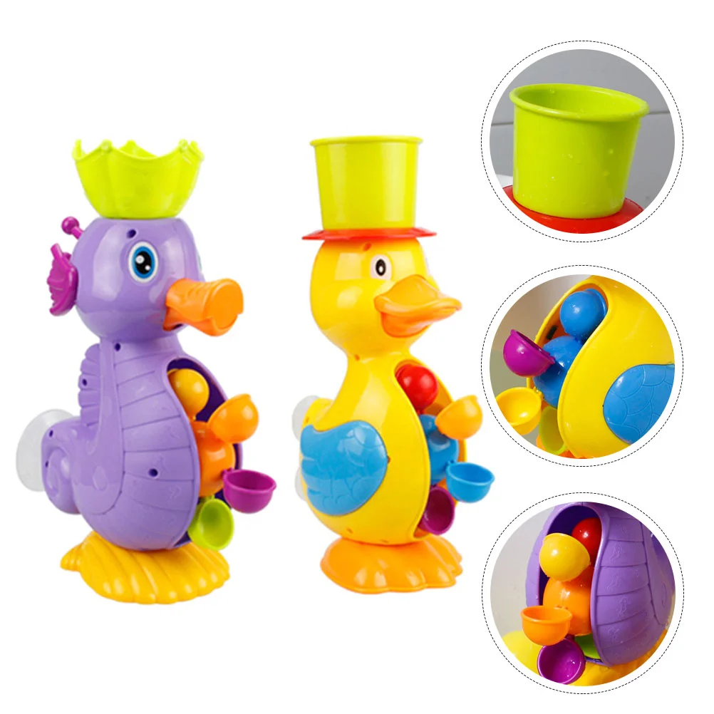 2 Pcs Bath Toys Baby Tub Bathtime Squirt Toddler Plastic Kids Shower Watering Animal Lovely