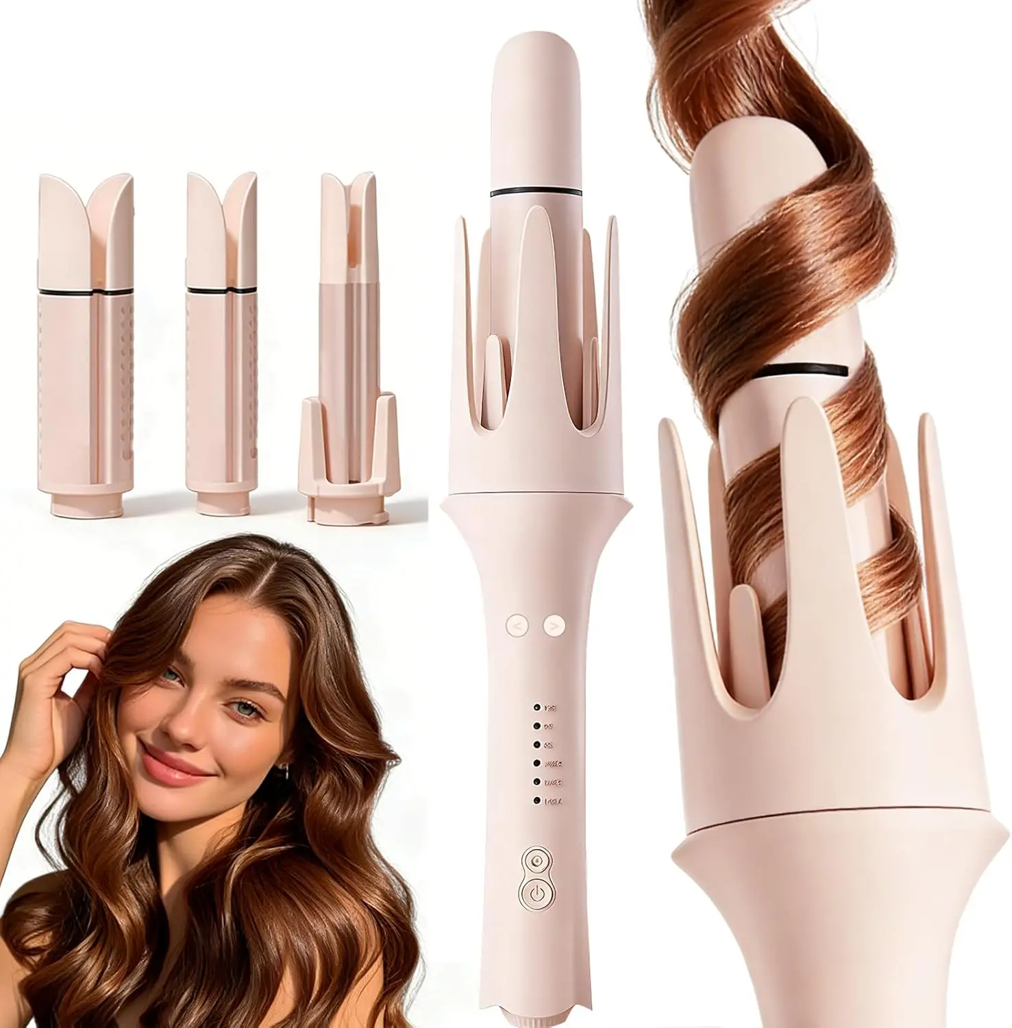 Auto Curling Iron: 3-in-1 Self-Curler with 3 Barrel Sizes, Negative Ions, Anti-Tangle, Fast Heating for All Hair Types