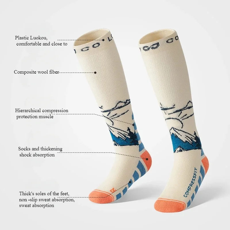 Ski Socks Children's Long Tube Warm Non-slip Anti-pressure Winter Boys and Girls Outdoor Travel Sports Hiking Training