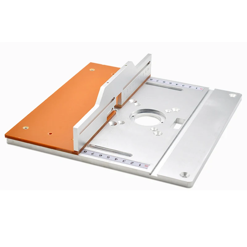 Aluminium Router Table Insert Plate Electric Wood Milling Flip Board with Miter Gauge Guide Table Saw Woodworking Workbench