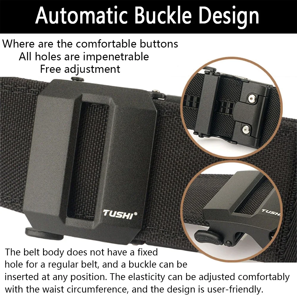 TUSHI Brand 5cm Wide Functional Wind Hanging Gun Shooting Training Belt Men's Versatile Workwear Casual Nylon Automatic Buckle