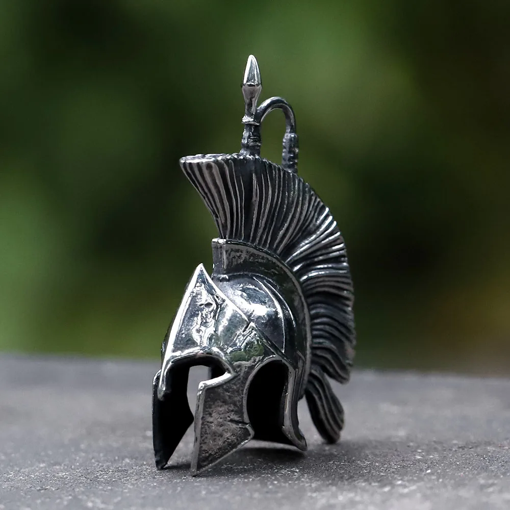 Herren-Halskette mit Vintage-Maskenanhänger aus 316L-Edelstahl im Spartaner-Krieger-Stil für Teenager, Geschenk, kostenloser Versand