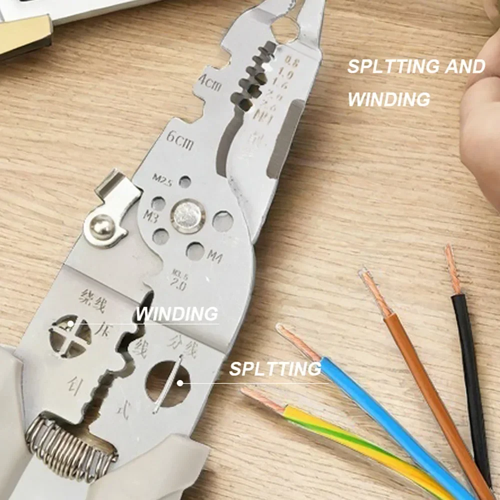 2‌1 in 1 Ajustable Automatic Electrician Multitool Comfortable Non-Slip Handle Wire Stripper Crimper Cable Cutter Terminal Plier