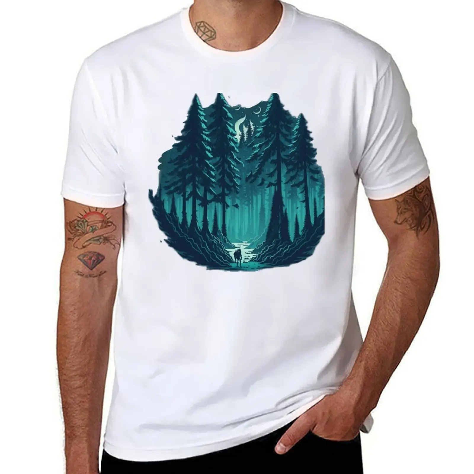 

Whimsical Woods: A Pine Forest T-Shirt t shirt men 100% cotton luxury brand anime t shirts oversize T-Shirt