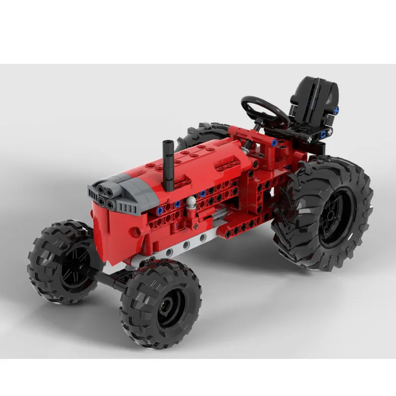 

MOC-101861 Farm Classic 1980s Red Tractor Building Block Model 390 Parts Boys' Children's Birthday and New Year Toy Gift