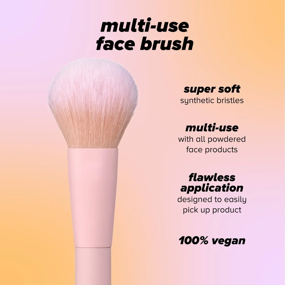 แปรงแต่งหน้าอเนกประสงค์ วีแกน ปราศจากการทดลองกับสัตว์ ขนแปรงสังเคราะห์นุ่ม เหมาะสำหรับแป้ง บลัชออน บรอนเซอร์ แป้งเซ็ตติ้ง