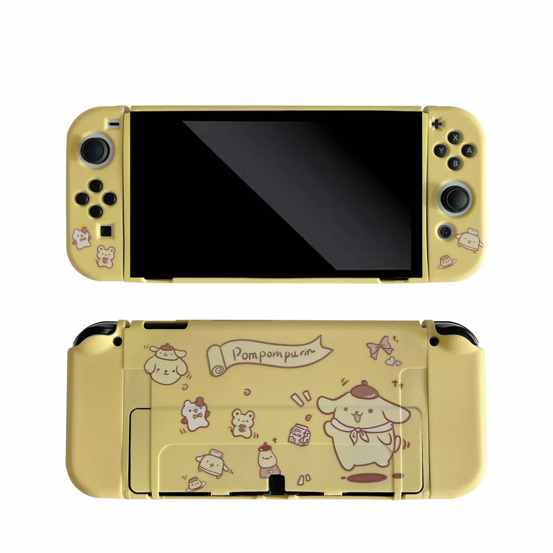 

Cute Sanrio Pom Pom Purin Gudetama XO Soft Phone Cases For Nintendo Switch Game Console Controller OLED Gaming Accessories