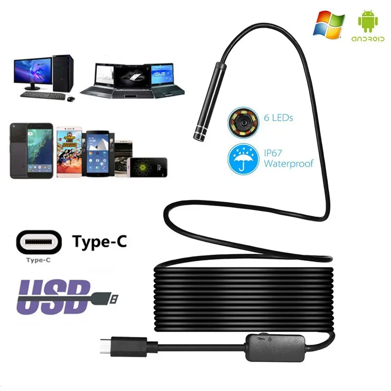 Type-c Android USB Camera PC Endoscope for Android Smartphone Endoscope Type C Endoscope Mini Endoscopio Camera