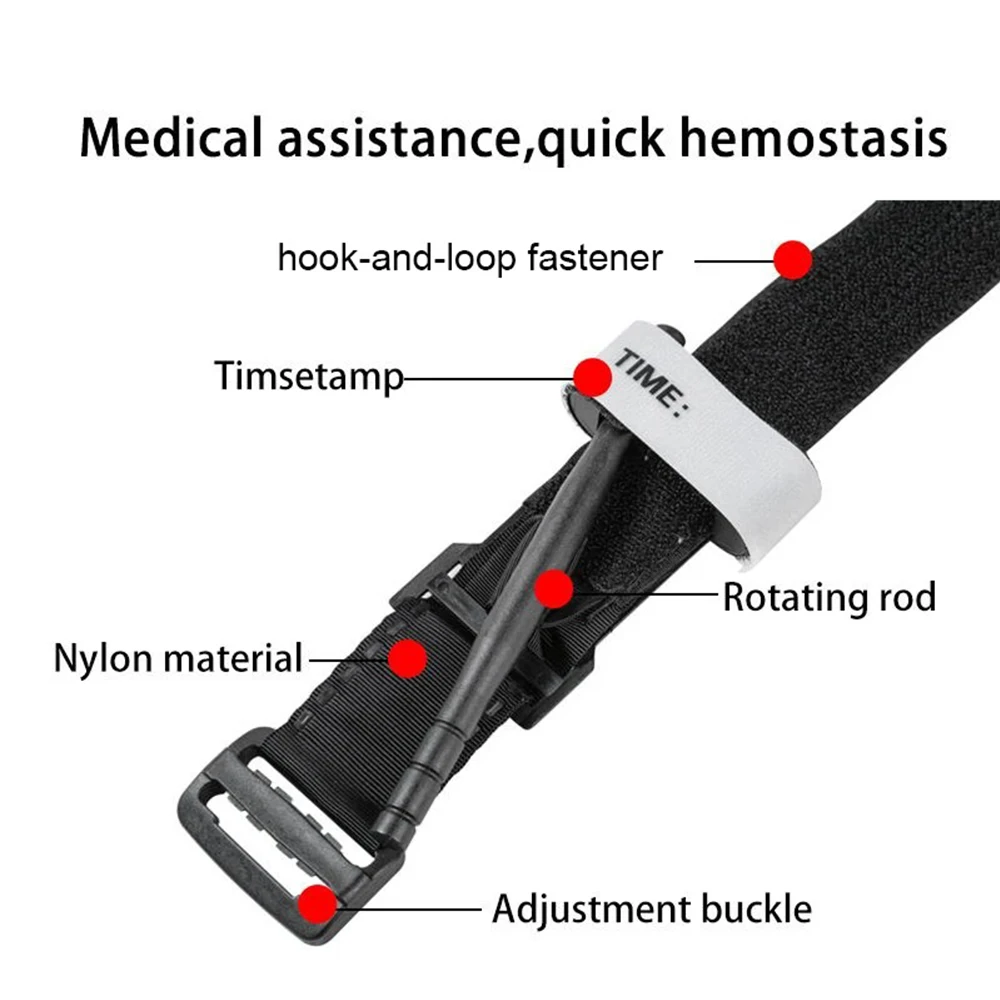 Tourniquet Tactical Emergency Strap Single Handed Medical First Aid Equipment for Hiking Camping Travel Outdoor Sports Emergency