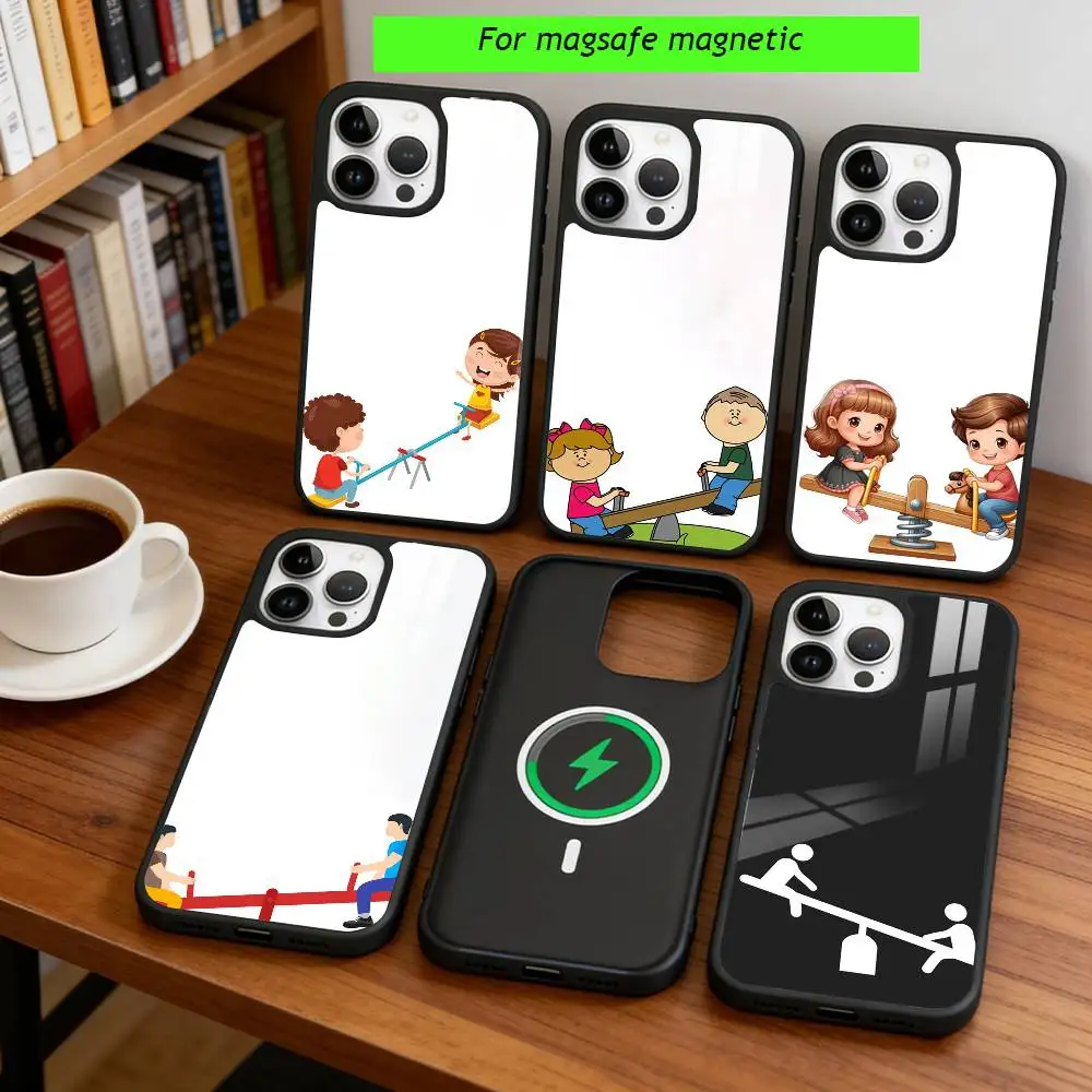 

T-Teeter-totter Phone Case For iPhone17,16,15,14,13,12,11 Plus,Pro Magnetic with Magsafe Wireless Charging