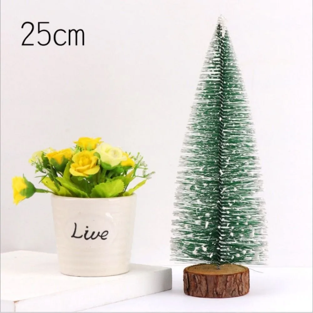 1pc/1set Plastic Mini Snow Pine Model Trees Green 5 Sizes Christmas Decoration Winter Ornaments Scenery Trees DIY Crafts