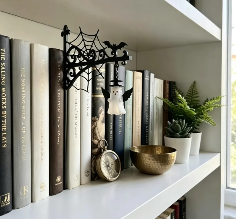 Ghost Bookshelf Lantern，Library Mini Bookshelf Lamp, Little Cute Lantern-Decorative Library Hanging Resin Lighting view 3